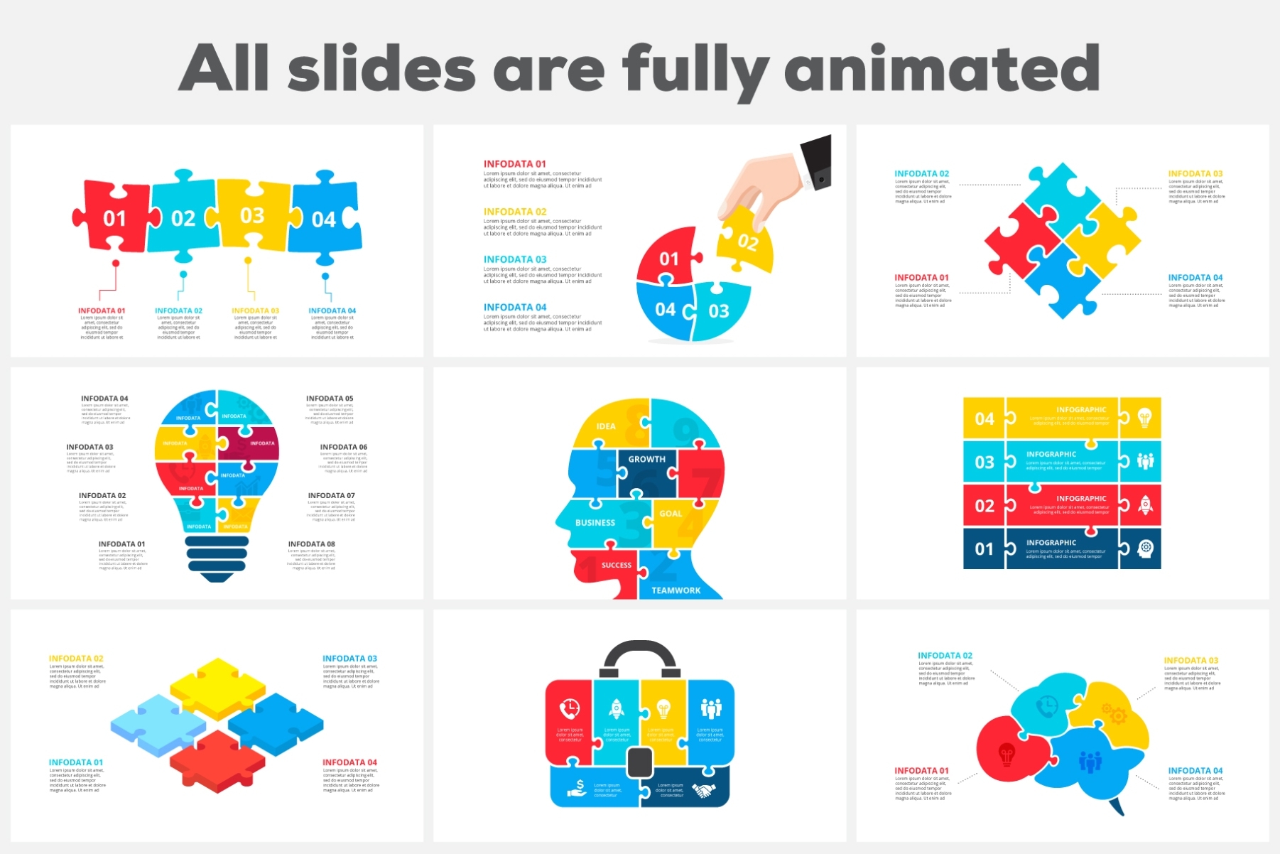 28 Puzzle Animated Infographics: Powerpoint Puzzle Template Xml, Ai Throughout Powerpoint Infographic Template Download