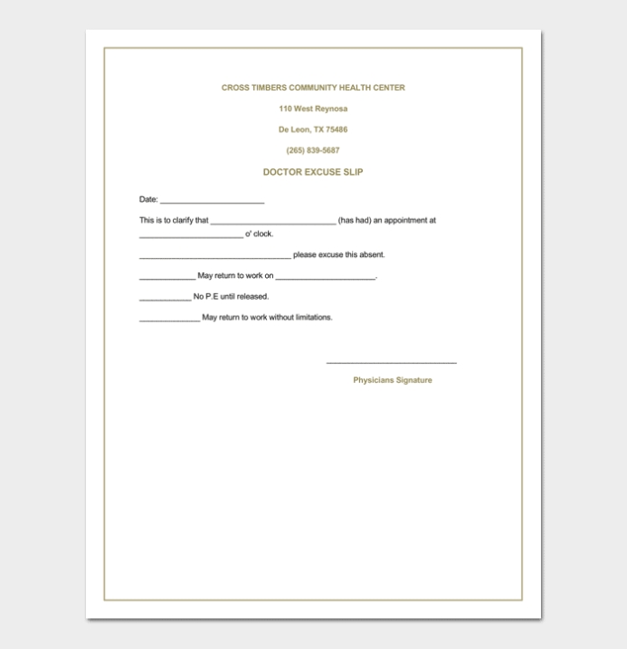 29 Free Doctor'S Note Templates For School & Work (Word | Pdf) Intended For Dr Notes Templates