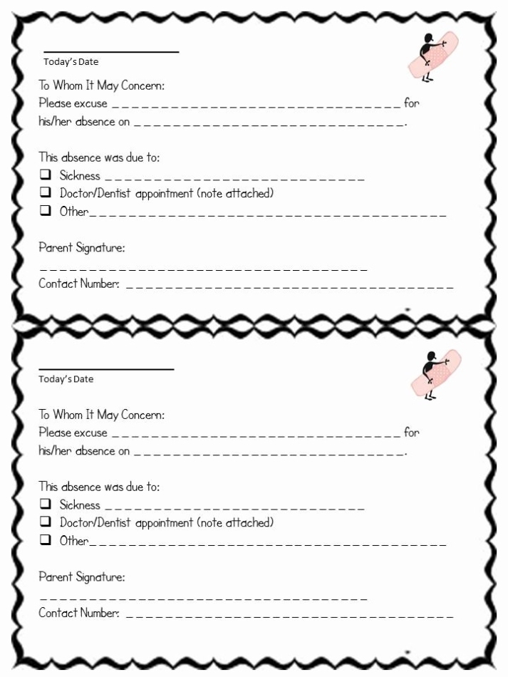 30 Excuse Note For School Absence | Example Document Template For School Absence Note Template