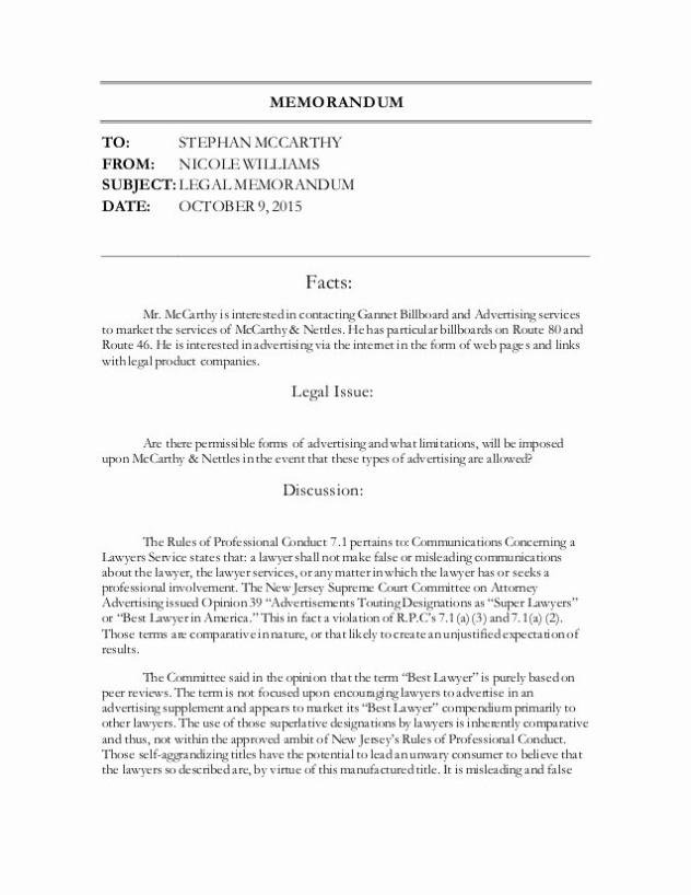 30 Sample Legal Memo Format | Example Document Template Within Legal File Note Template