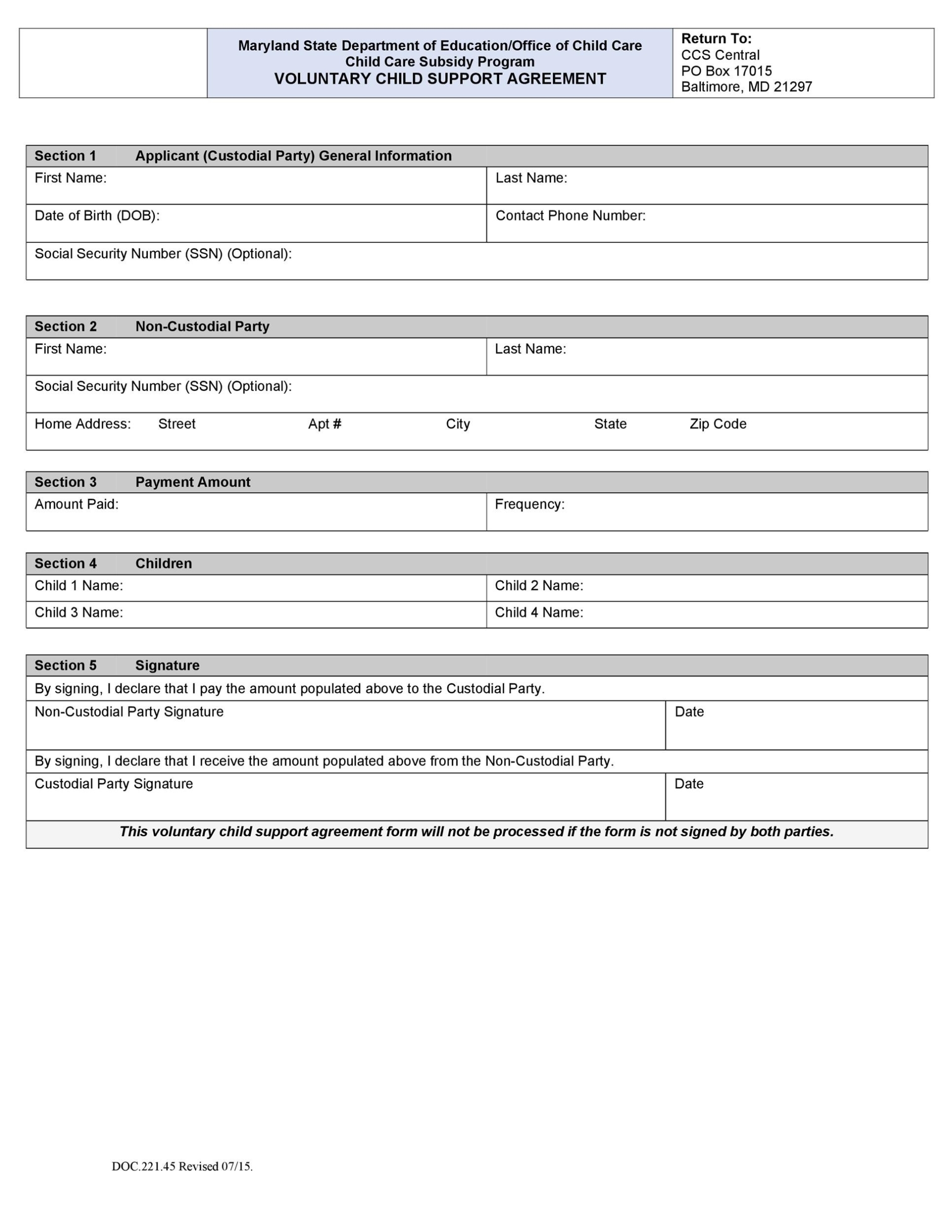 32 Free Child Support Agreement Templates (Pdf &amp; Ms Word) for notarized child support agreement template