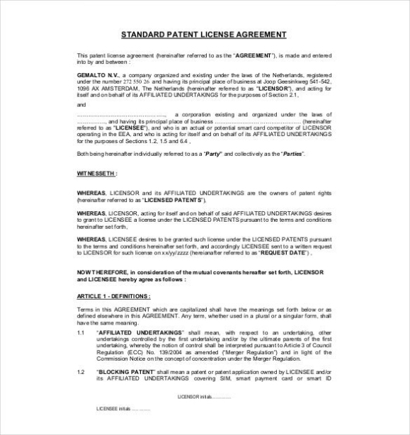 35+ License Agreement Templates – Free Word, Pdf Format Download | Free For Free Trademark License Agreement Template