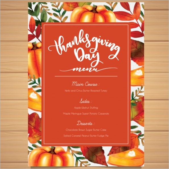 36+ Thanksgiving Menu Templates Free Sample Designs With Thanksgiving Day Menu Template