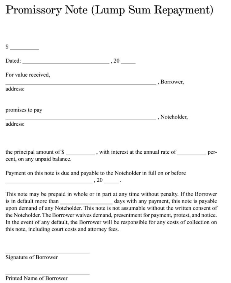 38 Free Promissory Note Templates & Forms (Word | Pdf) Intended For Promissory Note Loan Template