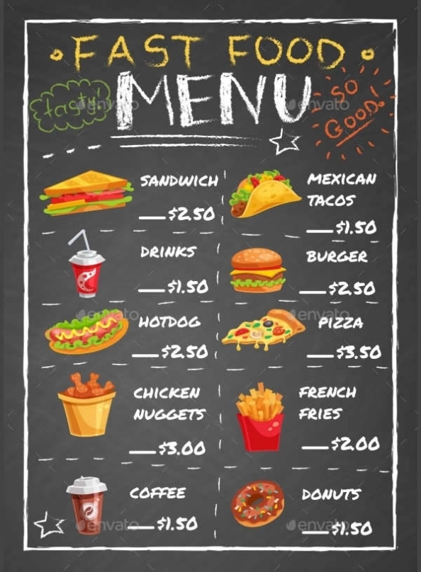 40+ Chalkboard Menu Designs – Word, Psd, Eps | Design Trends – Premium Pertaining To Concession Stand Menu Template