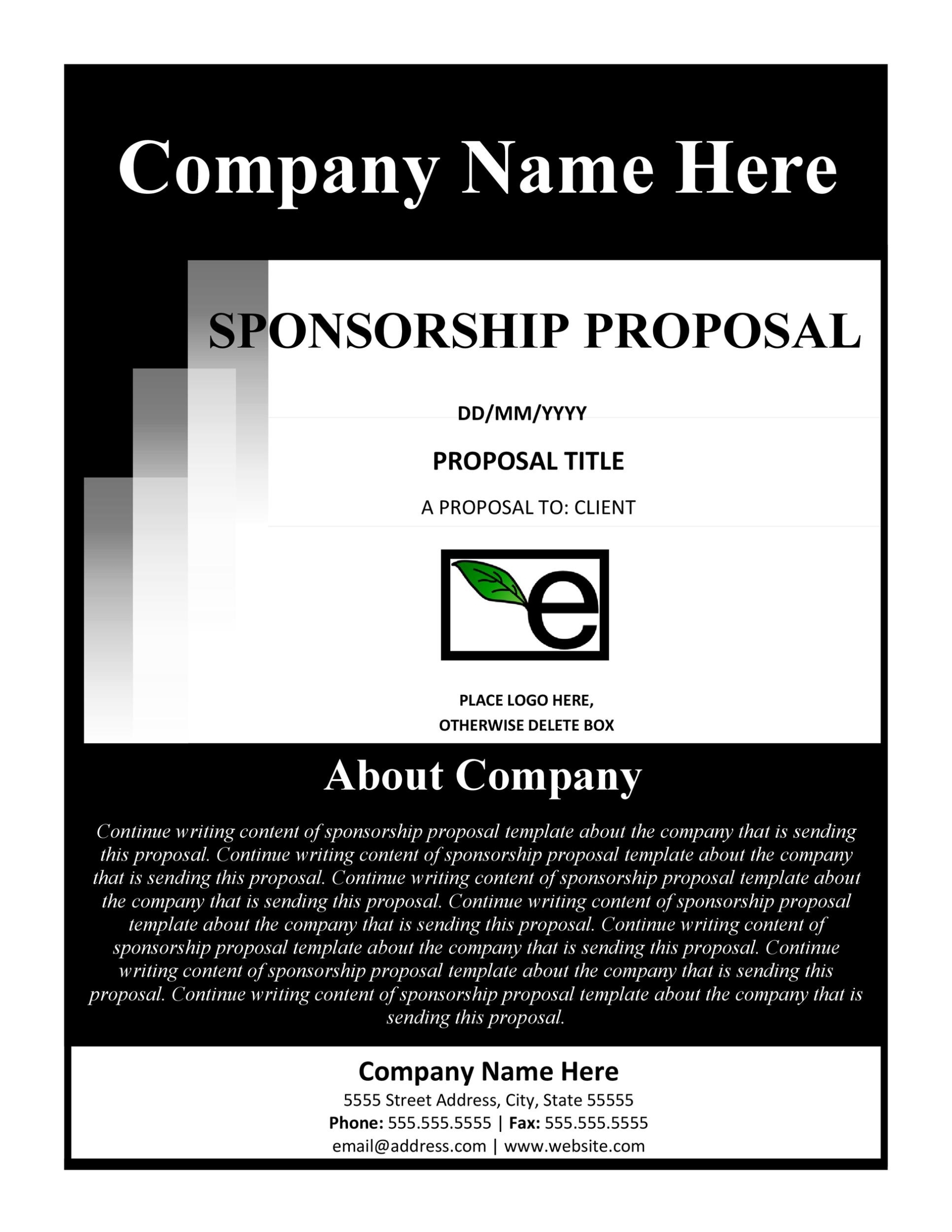 40+ Sponsorship Letter &amp; Sponsorship Proposal Templates for Sponsor Proposal Template