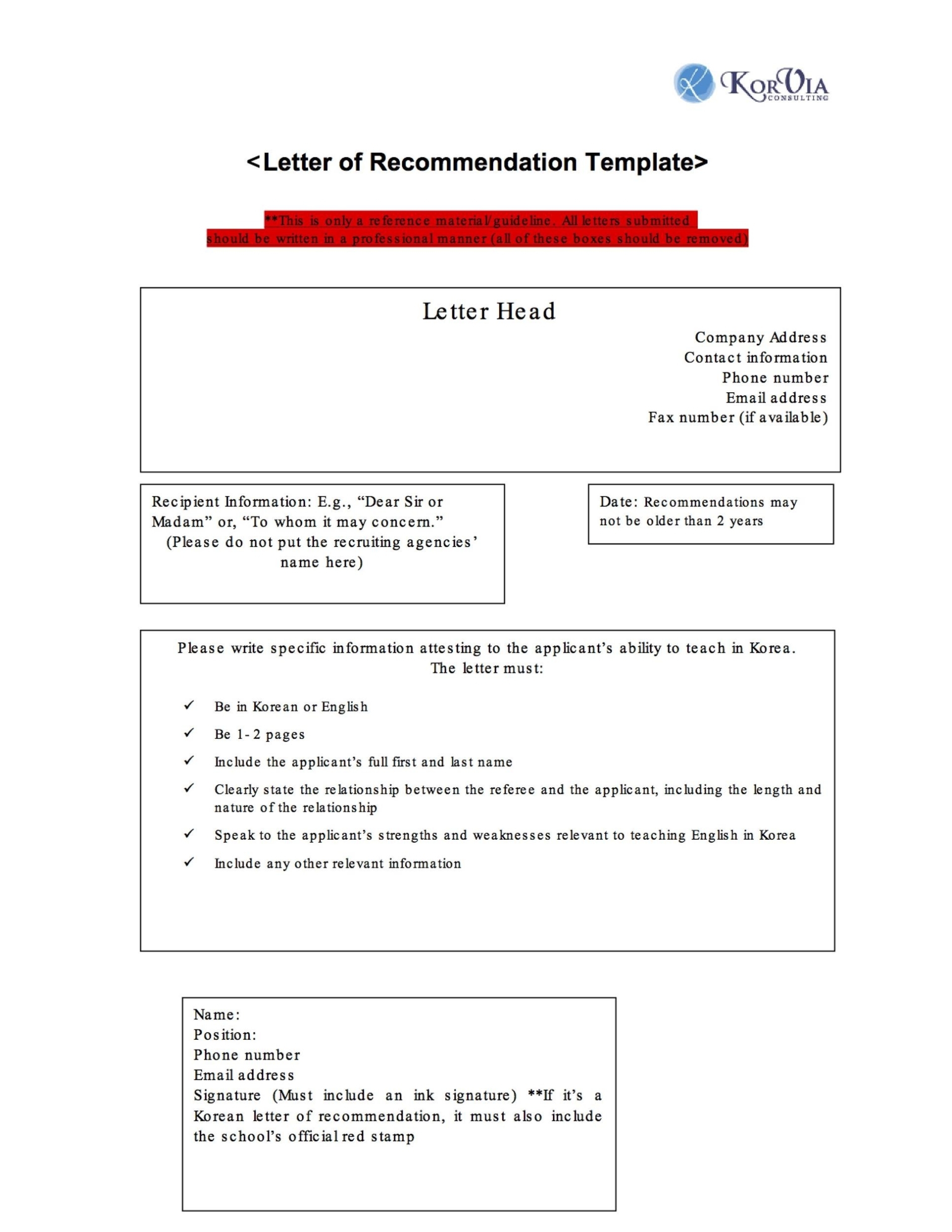 43 Free Letter Of Recommendation Templates & Samples Pertaining To Letter Of Reccomendation Template