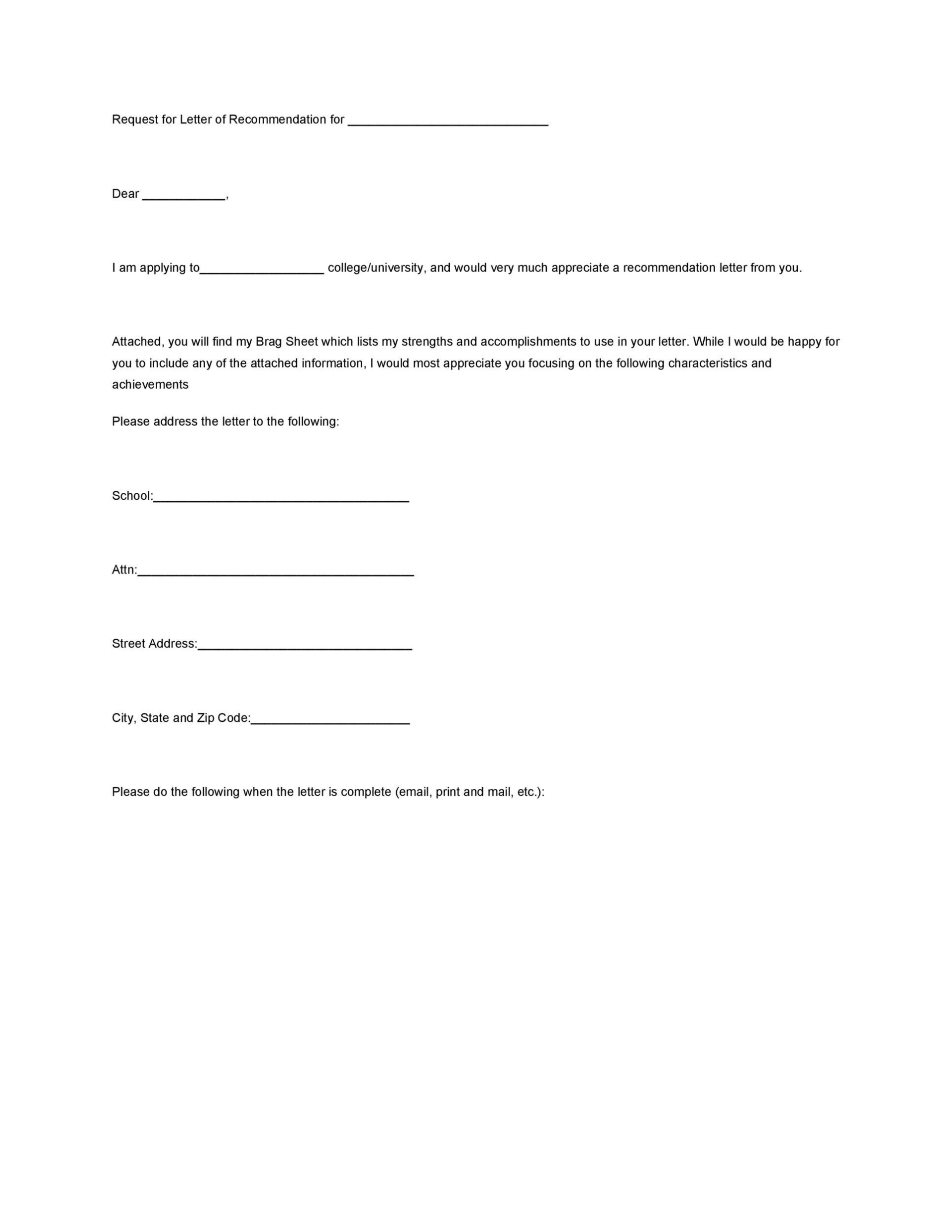 43 Free Letter Of Recommendation Templates & Samples Regarding Letter Of Recomendation Template