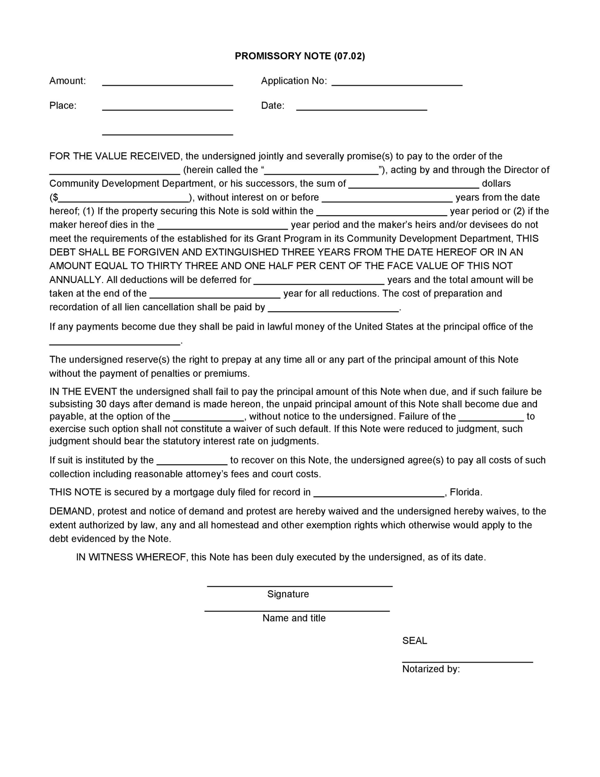 45 Free Promissory Note Templates & Forms [Word & Pdf] ᐅ Templatelab Inside Free Promissory Note Template For Personal Loan