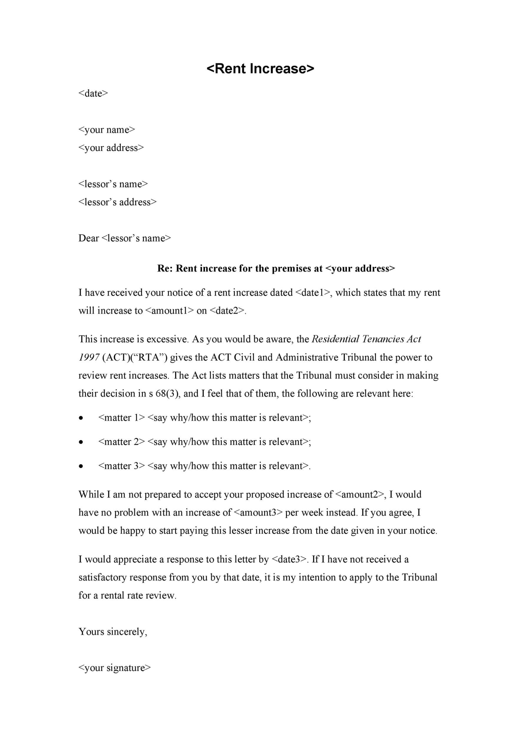 46 Friendly Rent Increase Letters (Free Samples) ᐅ Templatelab Inside Rent Increase Letter Template