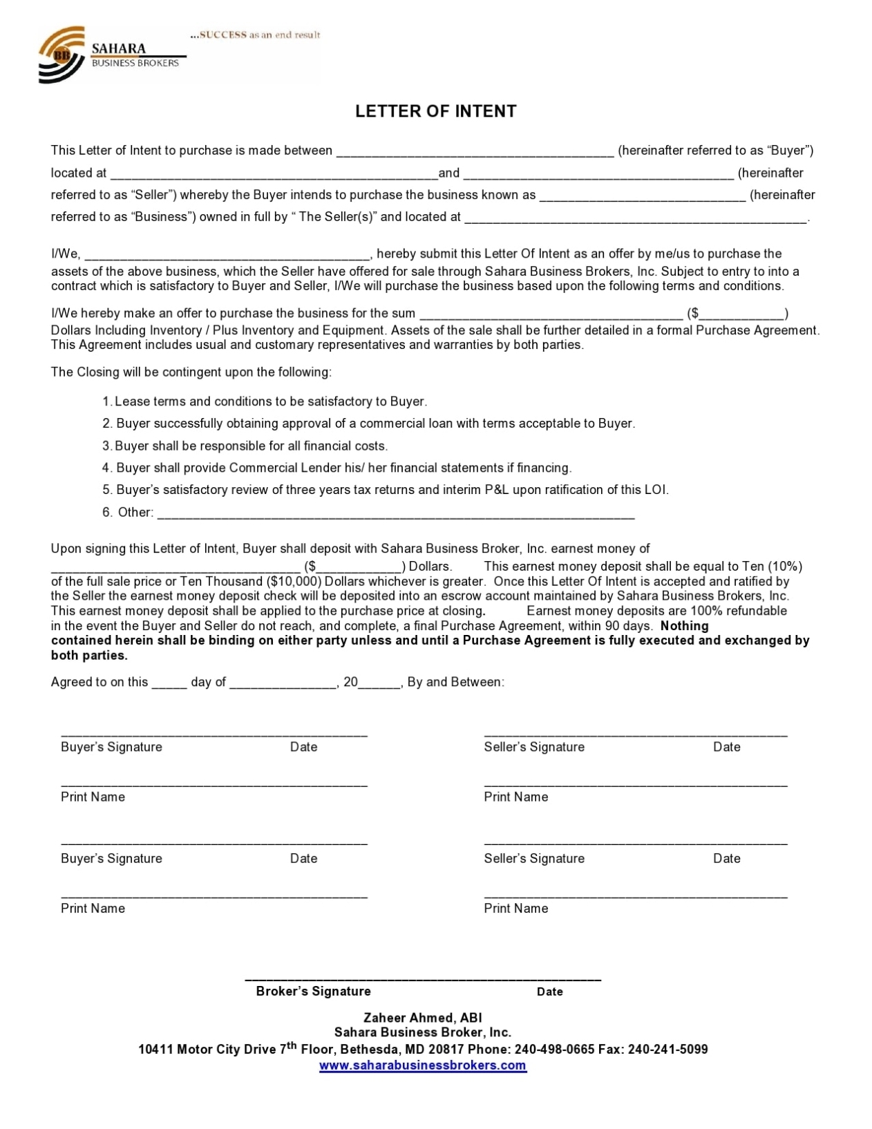 49 Free Letters Of Intent To Purchase (Real Estate/Business/Land) With Letter Of Intent For Real Estate Purchase Template