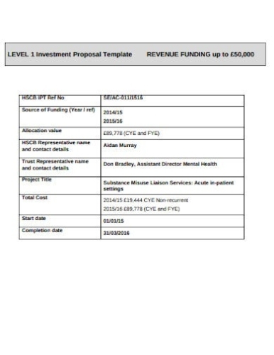 5+ New Business Investment Proposal Templates In Pdf | Word | Free with Investment Proposal Template