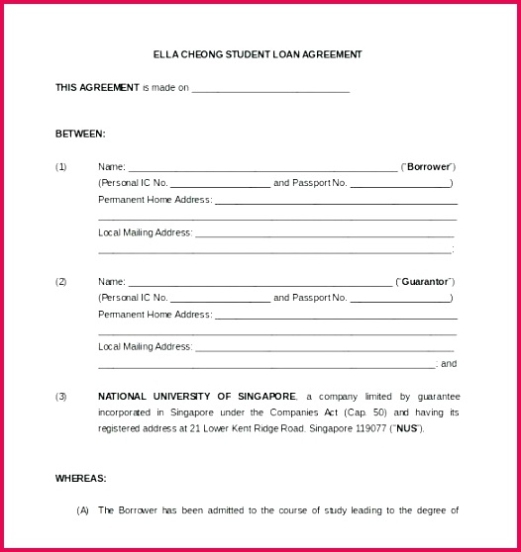 5 Sample Student Loan Agreement 85379 | Fabtemplatez Inside Lma Loan Agreement Template