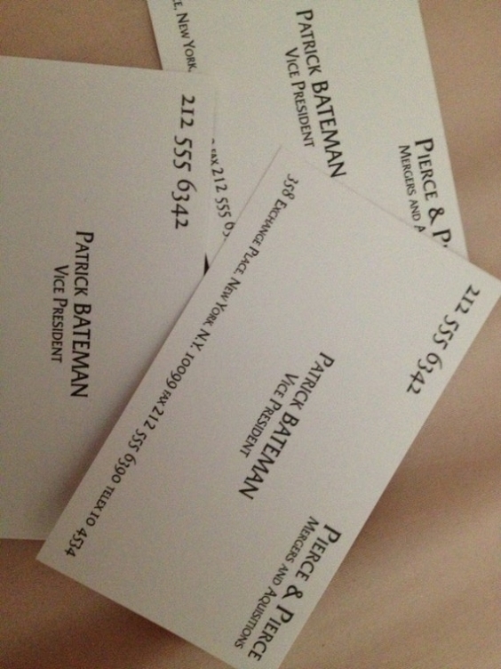 50/100 Patrick Bateman Business Cards In Paul Allen Business Card Template