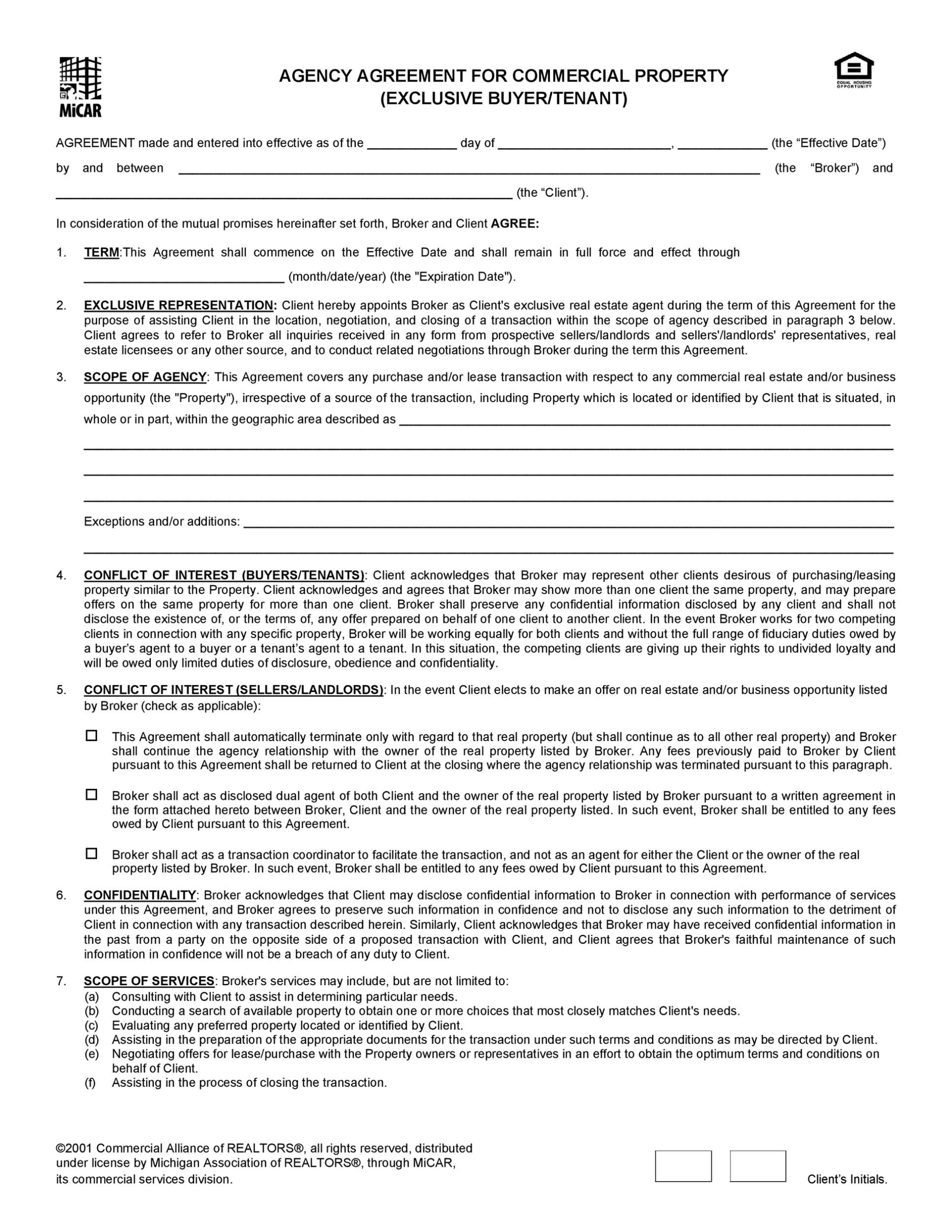 50 Free Agency Agreement Templates (Ms Word) ᐅ Templatelab Intended For Real Estate Broker Fee Agreement Template