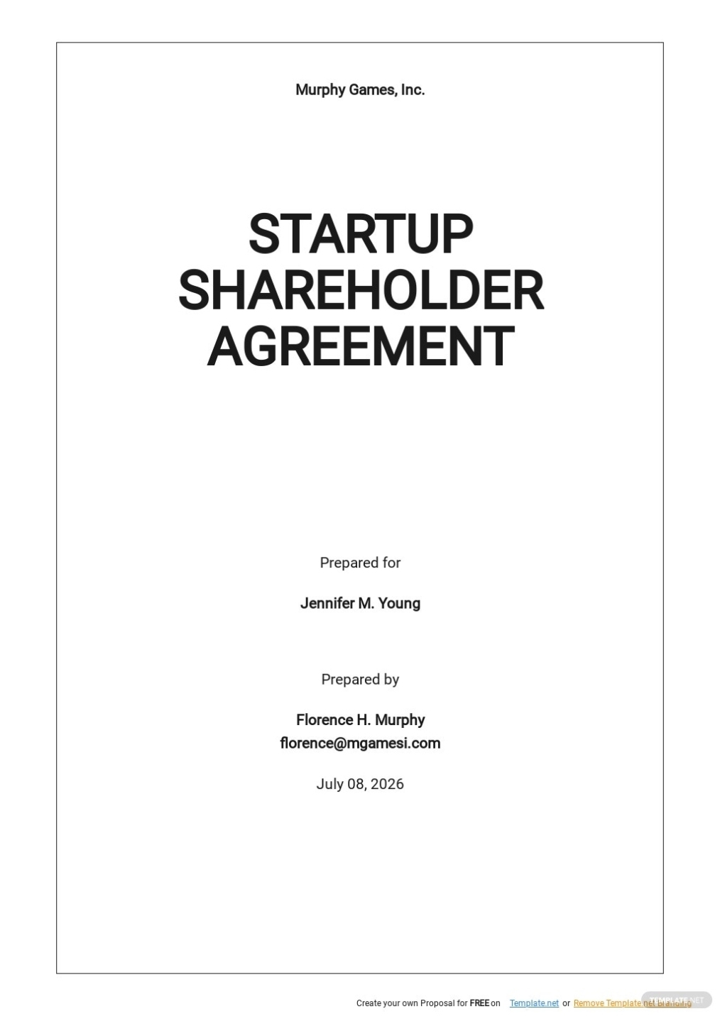 6+ Free Shareholder Agreement Templates [Edit & Download] | Template Within Termination Of Shareholders Agreement Template