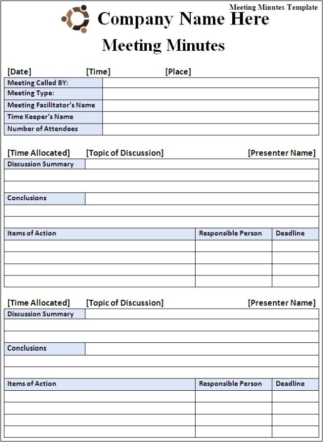 7 Free Meeting Minutes Templates - Excel Pdf Formats Within Project Meeting Minutes Template Word
