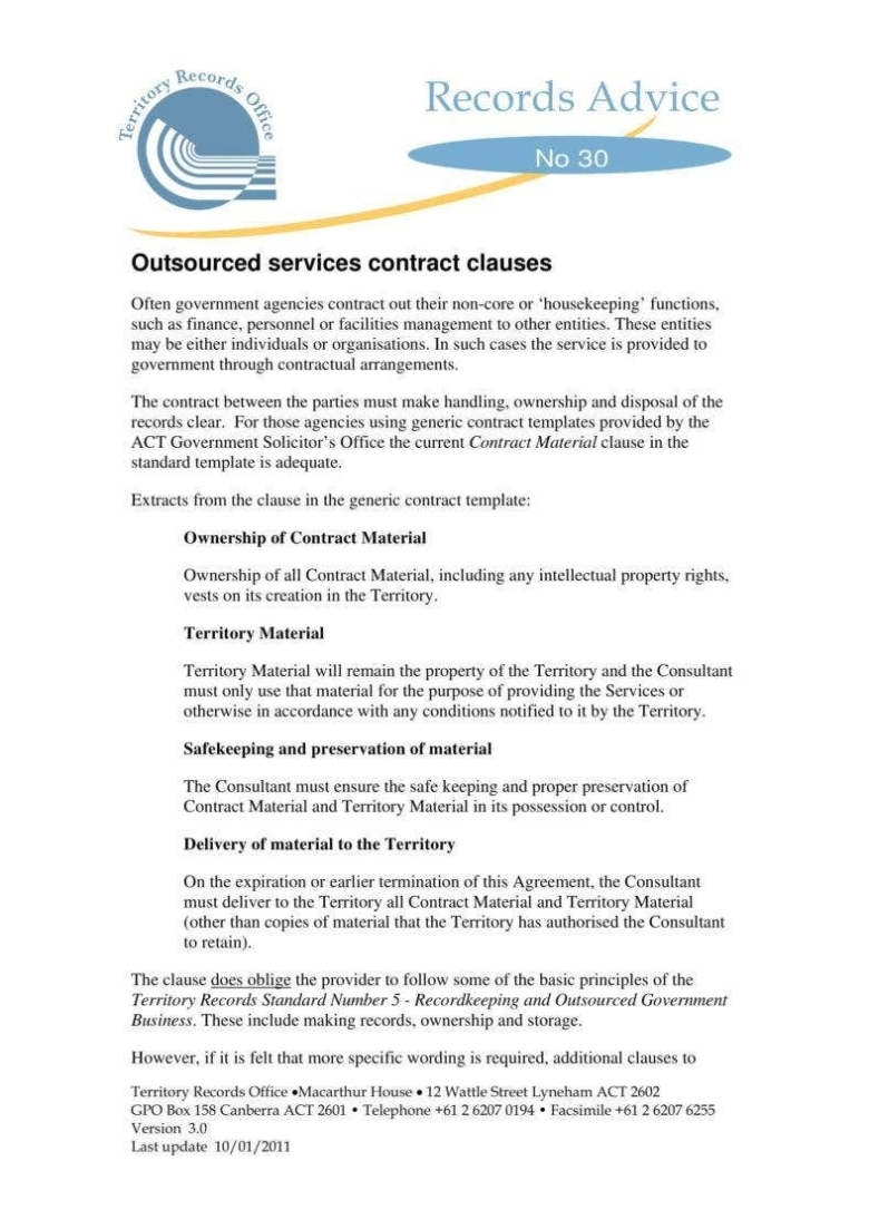 7+ Outsourcing Services Contract Templates – Pdf, Word, Google Docs Intended For Outsourcing Contract Templates