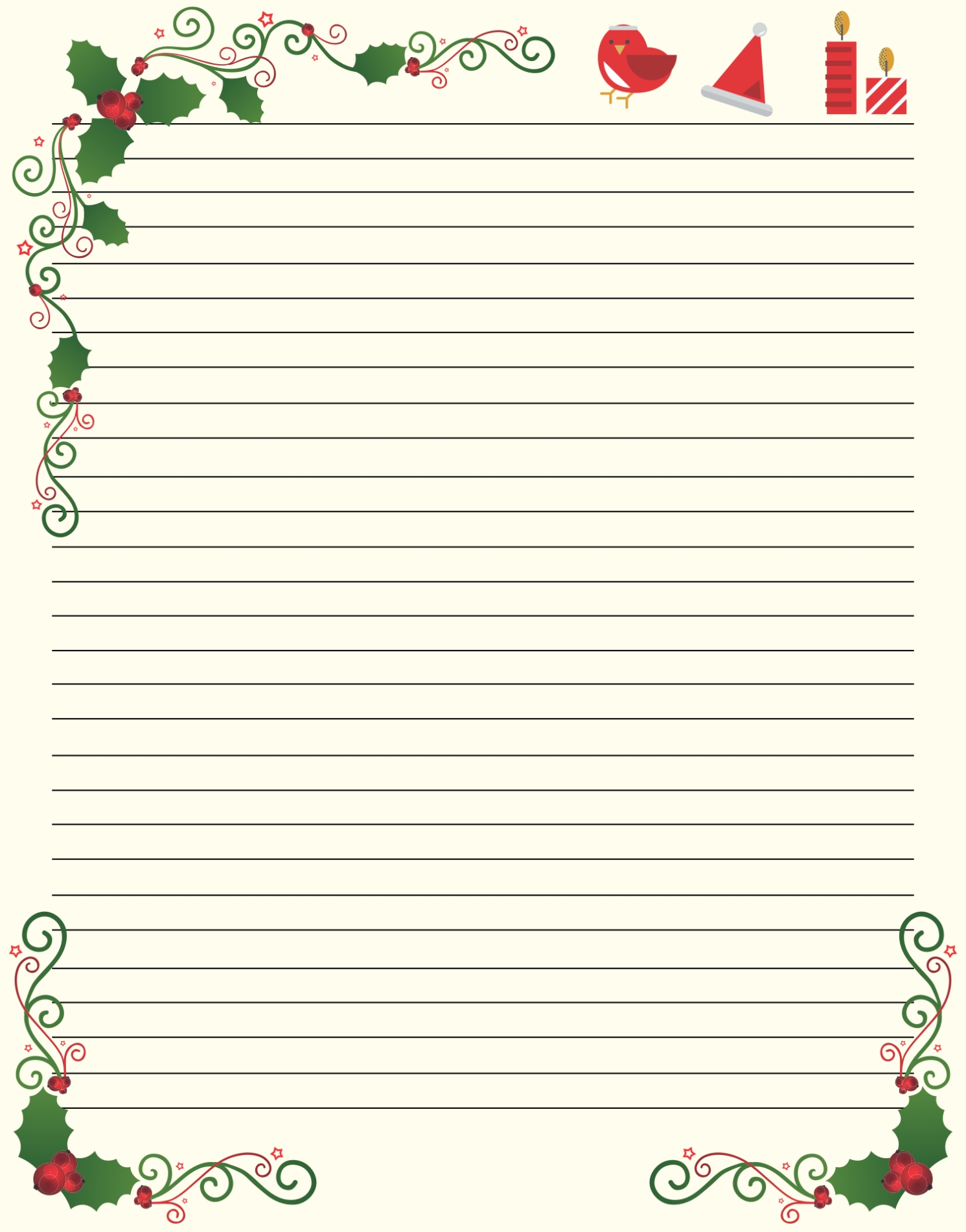 8 Best Free Printable Christmas Stationery Designs – Printablee Regarding Free Christmas Letterhead Templates