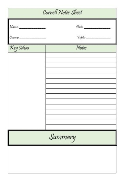 8 Free Cornell Notes Templates – Ms Word, Ms Excel And Pdf For Cornell Notes Template Word Document