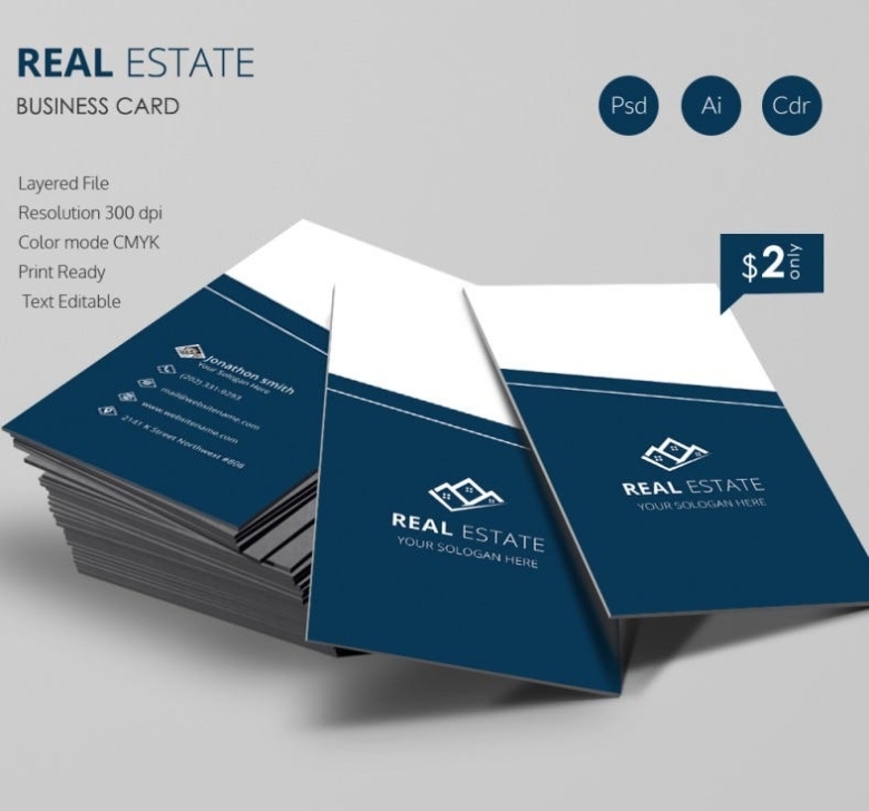 8+ Free Real Estate Business Card Templates – Word, Psd, Ai | Free Intended For Business Card Size Psd Template