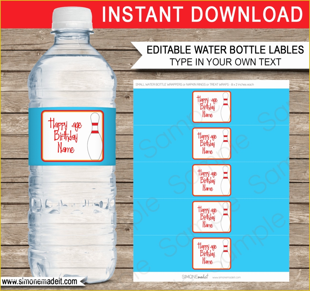8 Oz Water Bottle Label Template Free Of Bowling Party Water Bottle Within Free Water Bottle Label Template Word