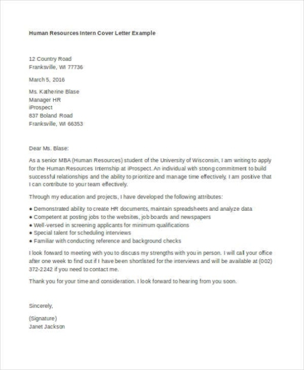 9+ Internship Cover Letter – Free Sample, Example Format Download With Regard To Internship Cover Letter Template