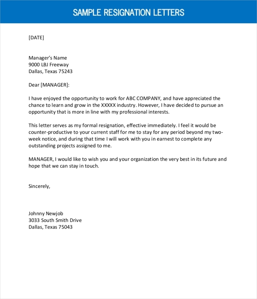 9+ Official Resignation Letter Examples - Pdf | Examples within Resignation Letter Template Pdf