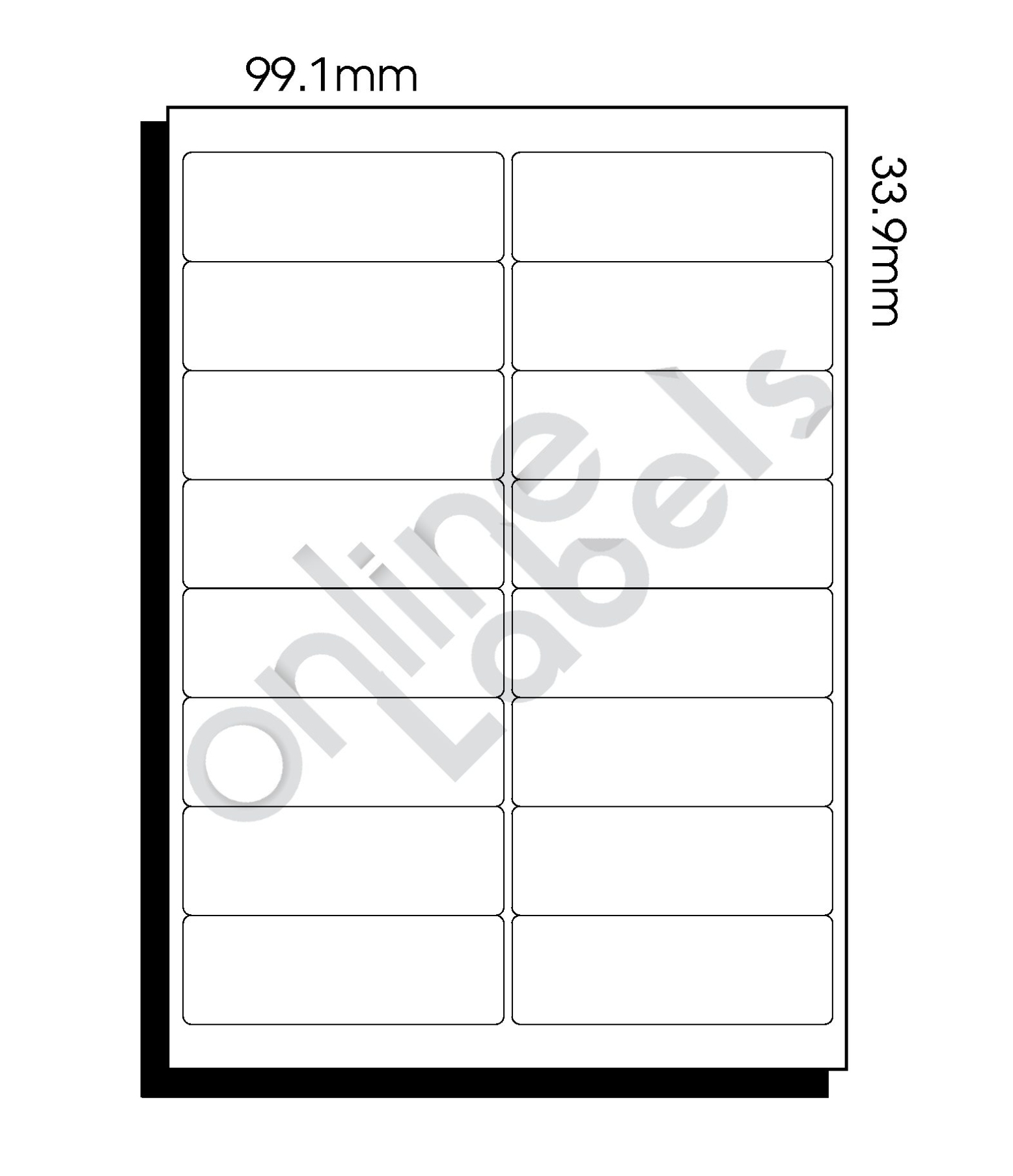 99.1Mm X 33.9Mm (127) – 16 Labels Per Sheet – Online Labels Within Labels 16 Per Page Template