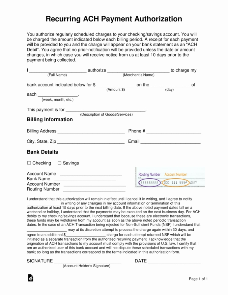 Ach Deposit Authorization Form Template | Shooters Journal Intended For Profit Participation Loan Agreement Template