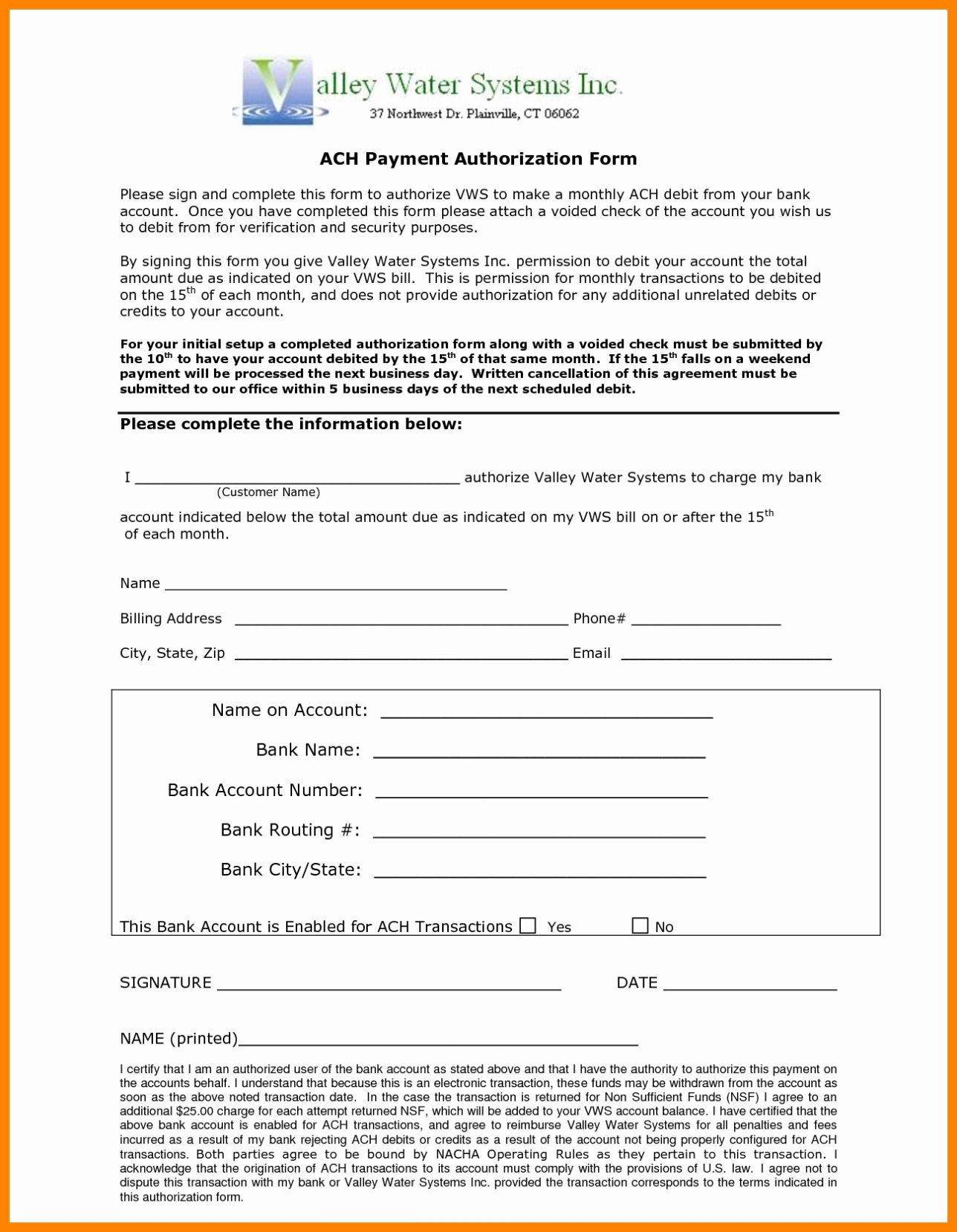 Ach Deposit Authorization Form Template | Shooters Journal With Profit Participation Loan Agreement Template