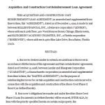 Acquisition And Construction Cost Reimbursement Loan Agreement With Regard To Construction Loan Agreement Template