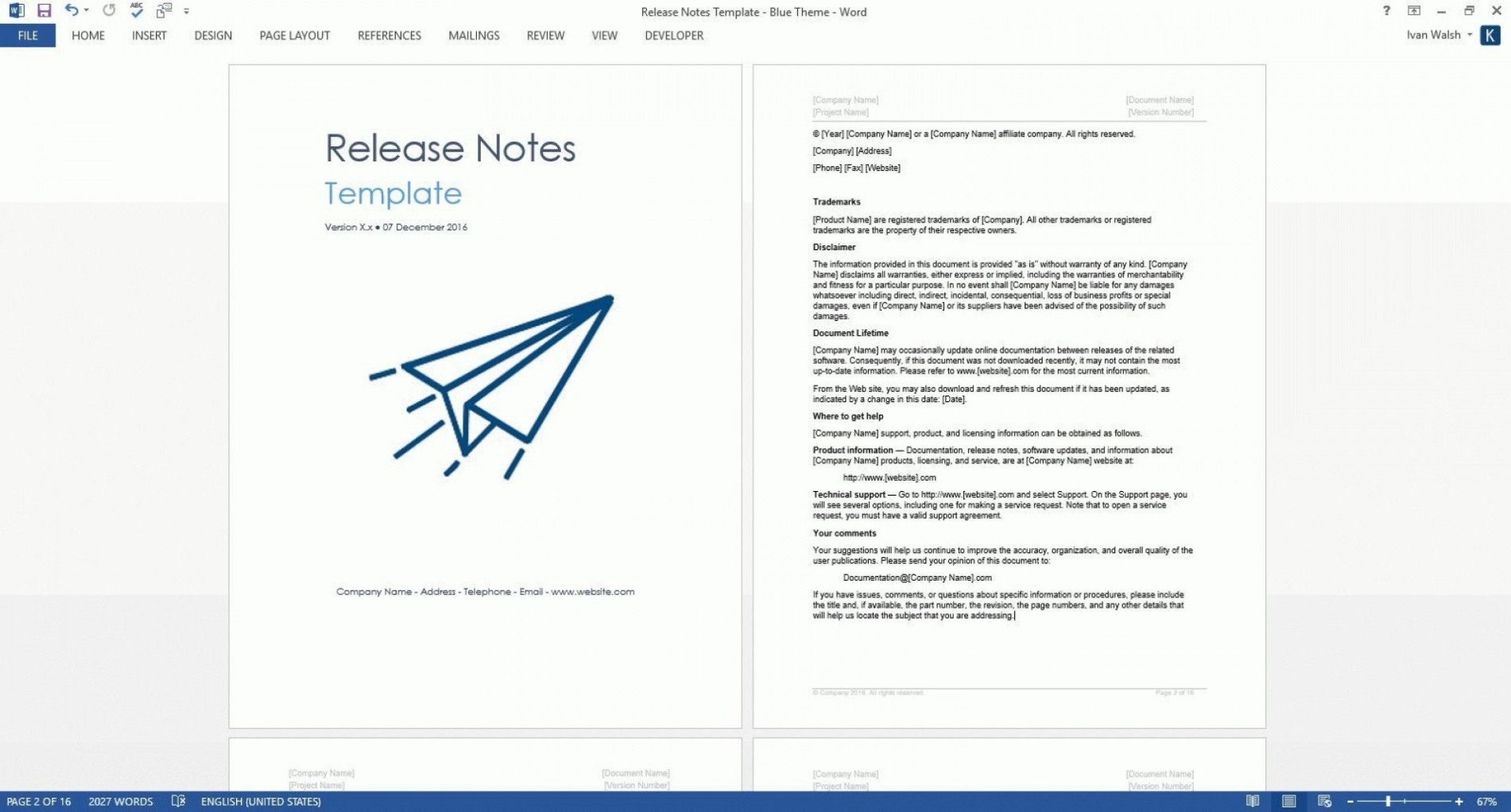 Addictionary Regarding Software Release Notes Document Template