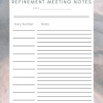 Agile Scrum Meeting Note Template Pdfs Agile Printable | Etsy Pertaining To Scrum Meeting Template