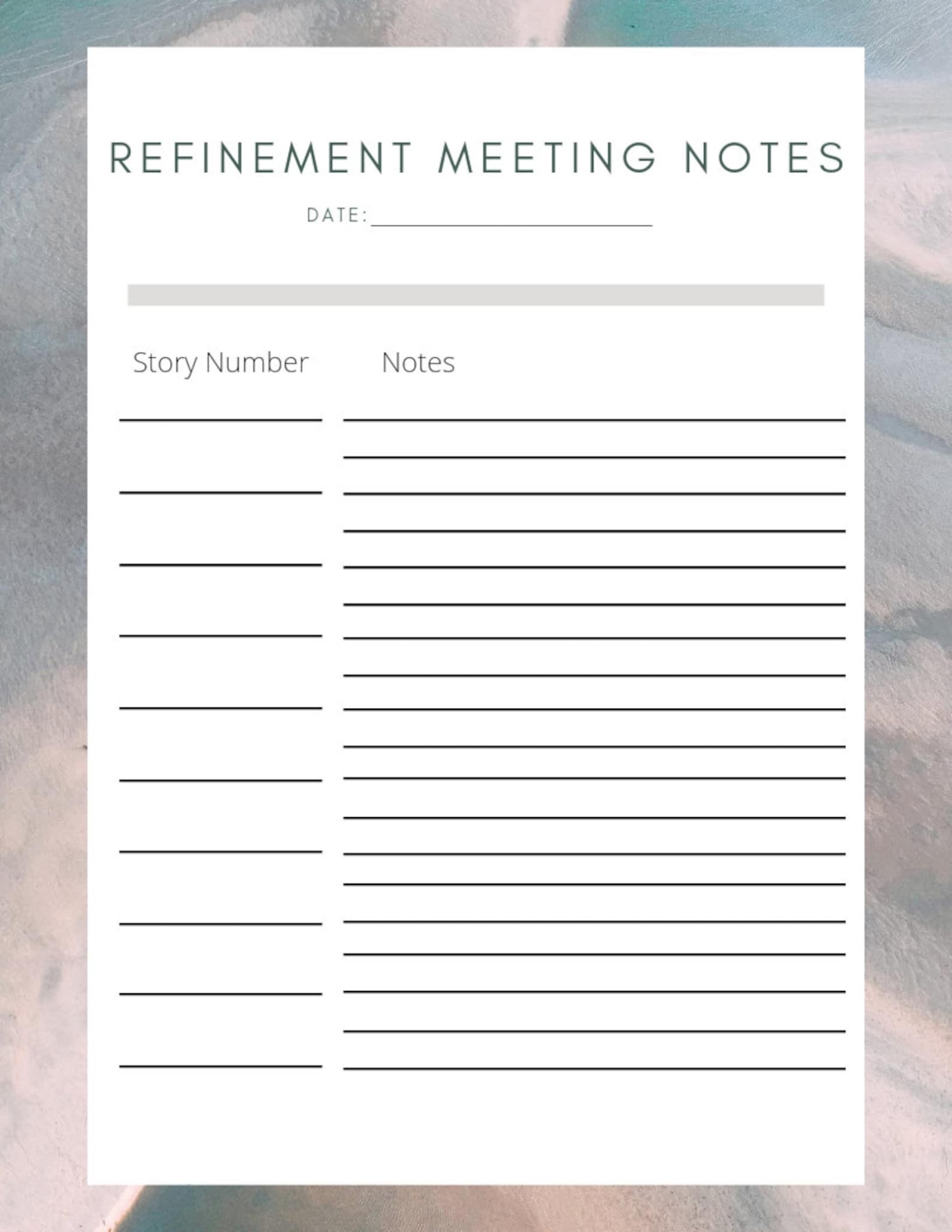 Agile Scrum Meeting Note Template Pdfs Agile Printable | Etsy Pertaining To Scrum Meeting Template