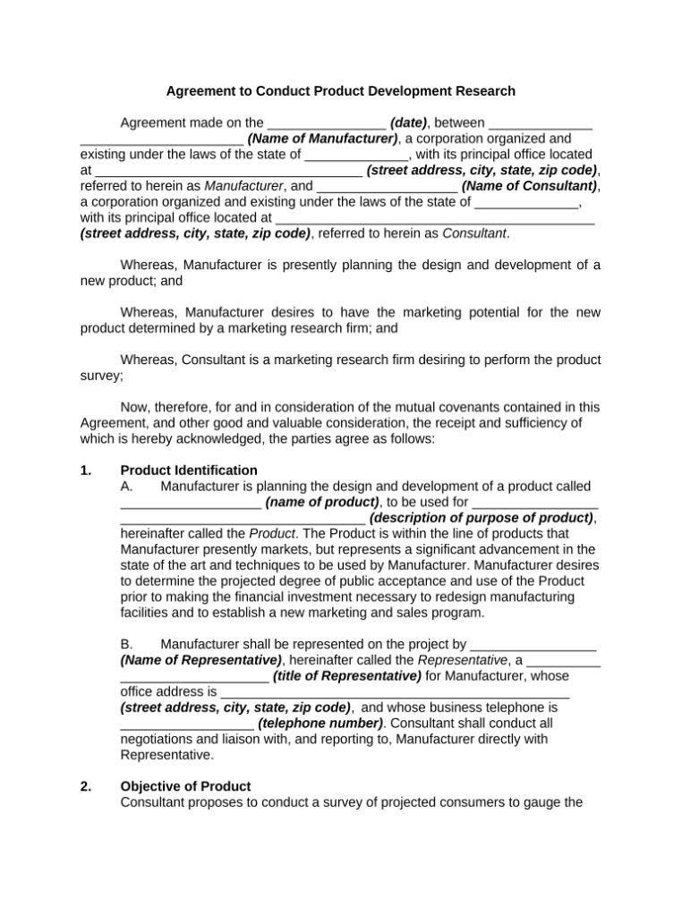 Agreement Product Development Form - Fill Out And Sign Printable Pdf Throughout Brand Development Agreement Template