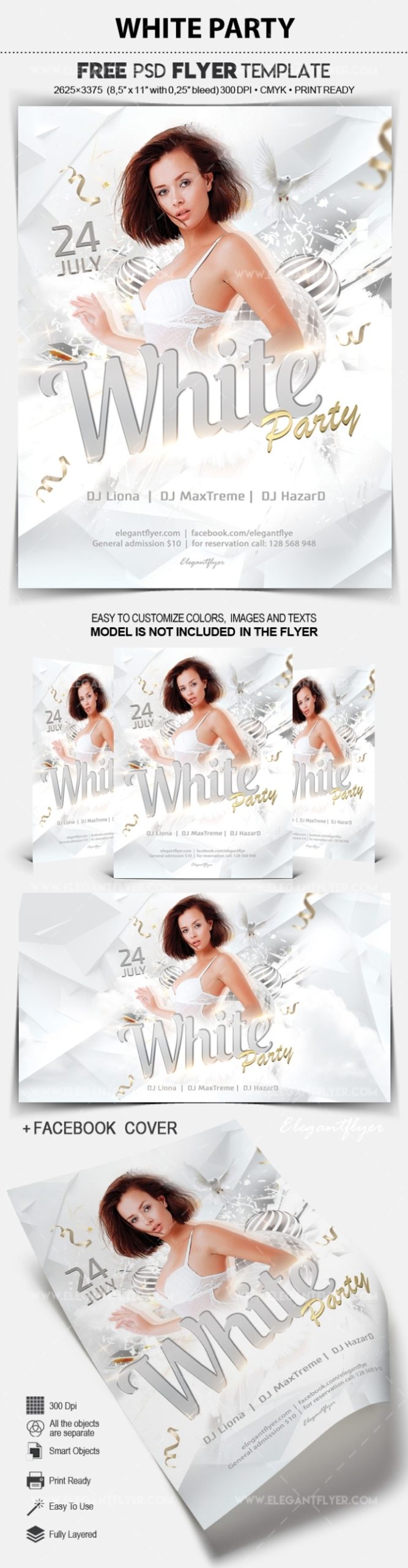 All White Party Flyer Template Free Psd - Garden Bugs Inside Free All White Party Flyer Template
