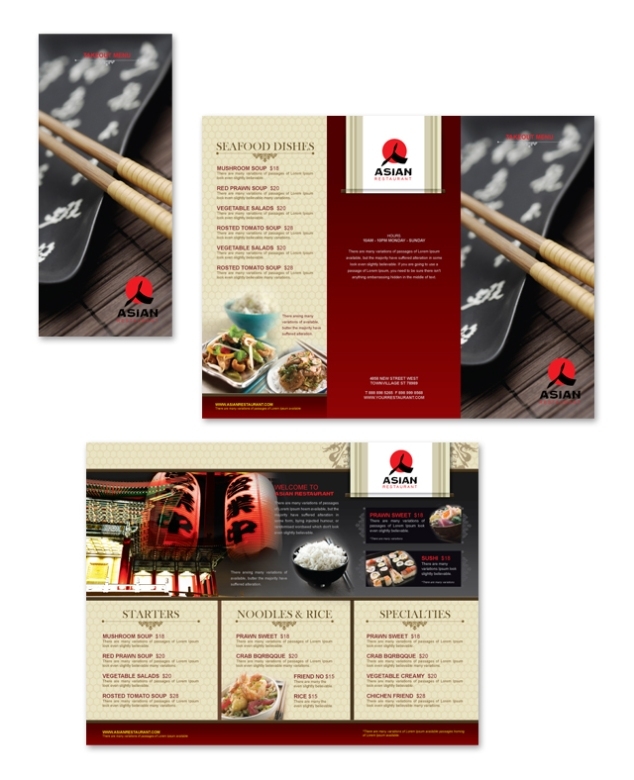 Asian Restaurant Take Out Menu Template Within Take Out Menu Template