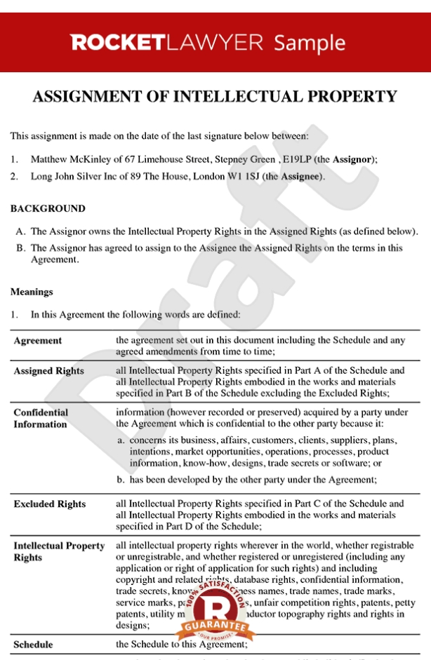 Assignment Of Intellectual Property Template – Assign Intellectual Property Throughout Intellectual Property Assignment Agreement Template