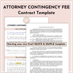 Attorney Fee Contract Template Contingency Fee | Etsy Pertaining To Conditional Fee Agreement Template