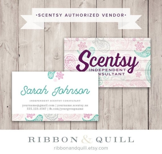 Authorized Scentsy Vendor | Scentsy Business Card | Rad Paisley In Scentsy Business Card Template