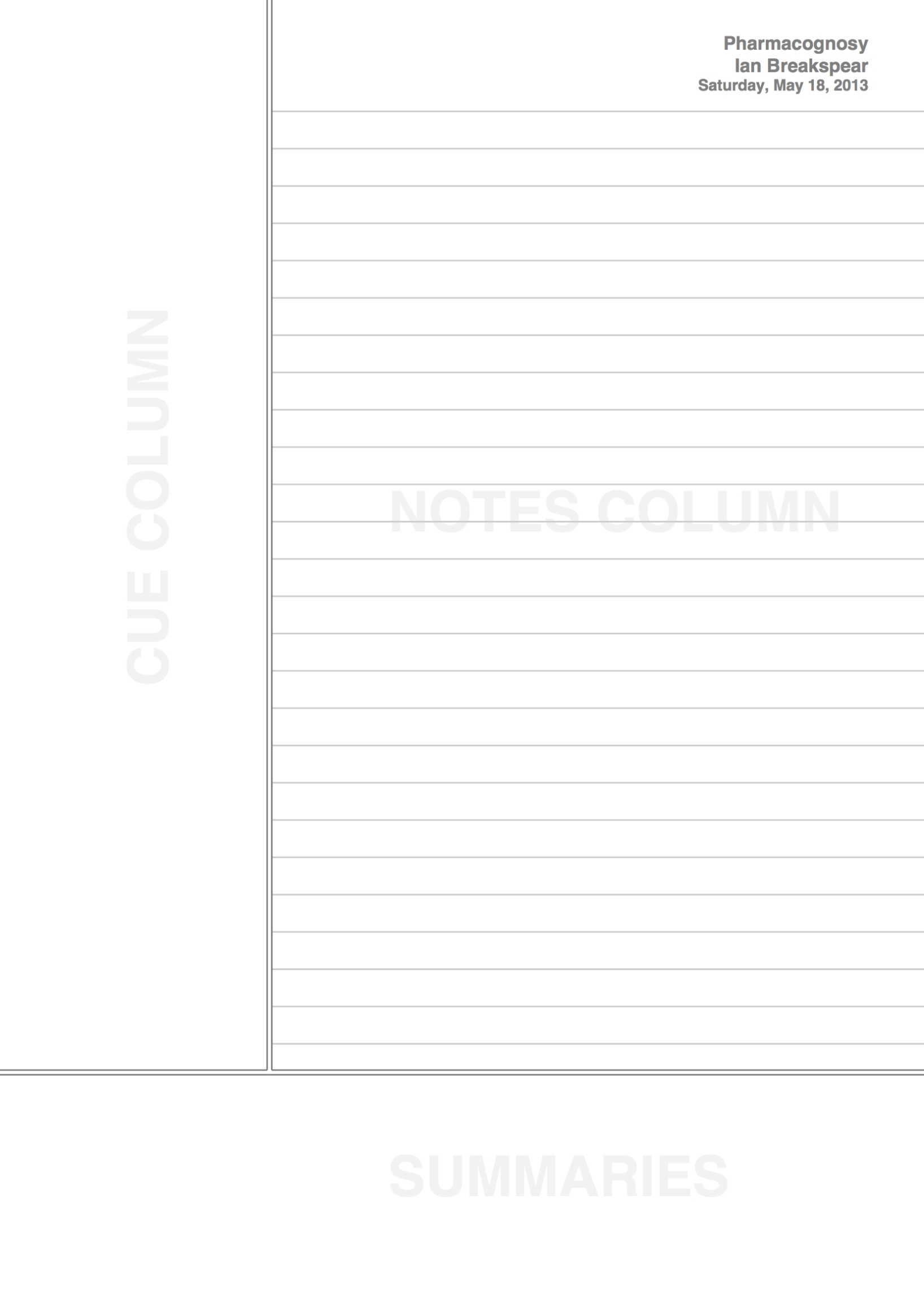Avid Cornell Notes Template Printable Throughout Avid Cornell Note Template
