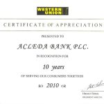 Award And Certificates From Western Union For Trade Union Recognition Agreement Template