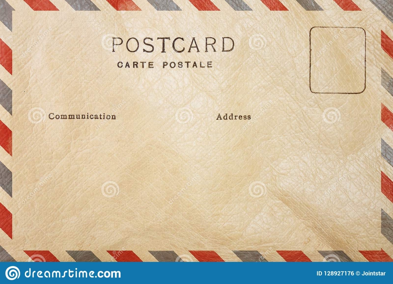 Back Of Airmail Blank Postcard Template Stock Illustration Within Back Of Postcard Template