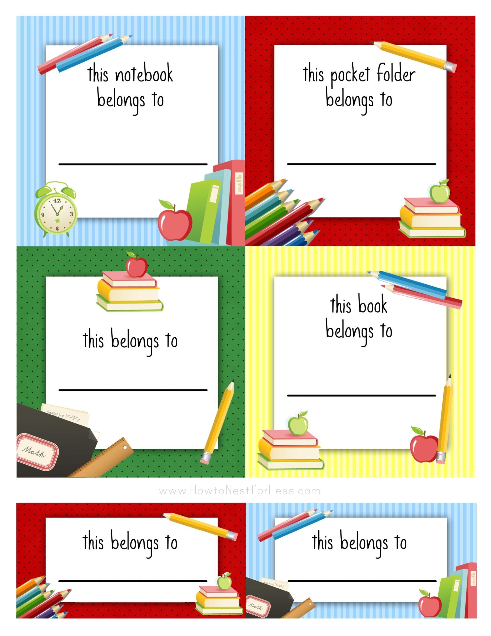 Back To School Labels For Kids - How To Nest For Less™ In Book Label Template Free