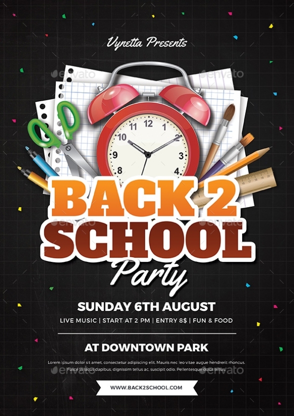 Back To School Party Flyer By Vynetta | Graphicriver throughout Back To School Party Flyer Template
