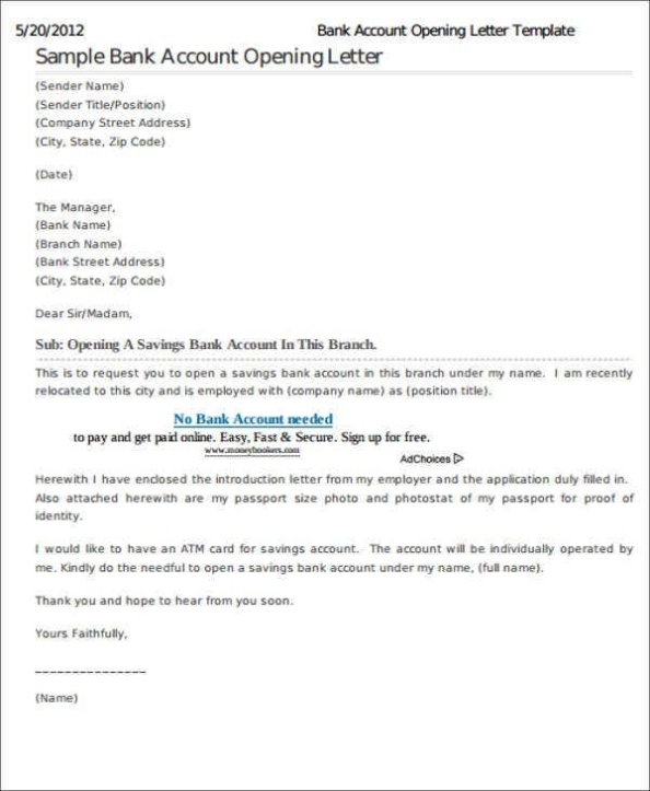 Bank Account Closing Letter Pdf inside Account Closure Letter Template