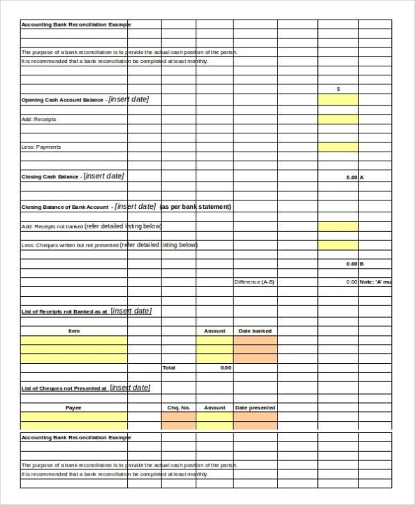 Bank Reconciliation Example - 5+ Free Word, Pdf Documents Download Inside Business Bank Reconciliation Template