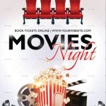 Best Movie Night Flyer Design Template In Psd, Publisher, Word Inside Movie Flyer Template Word