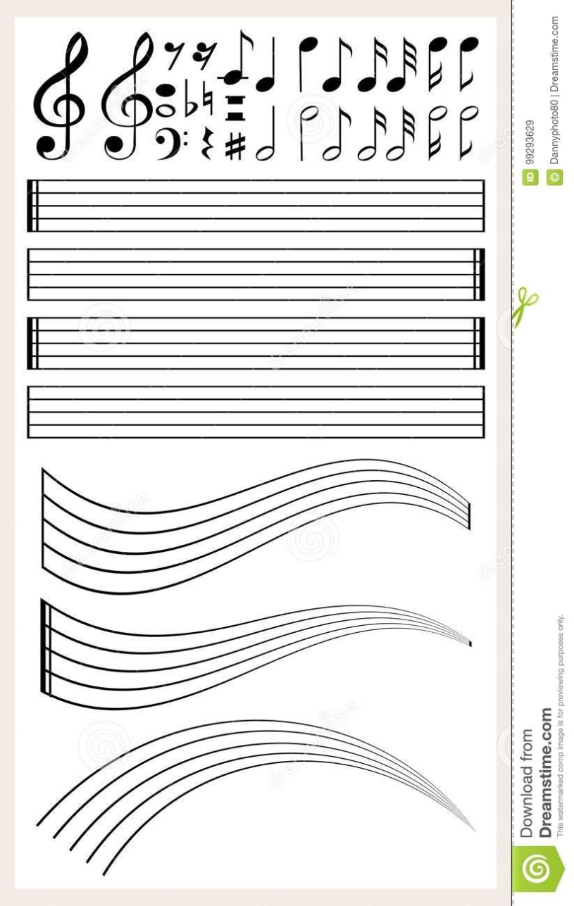 Blank Music Paper With Different Notes Stock Vector – Illustration Of Throughout Music Notes Paper Template